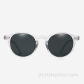 Óculos de sol masculino redondos de acetato de design clássico